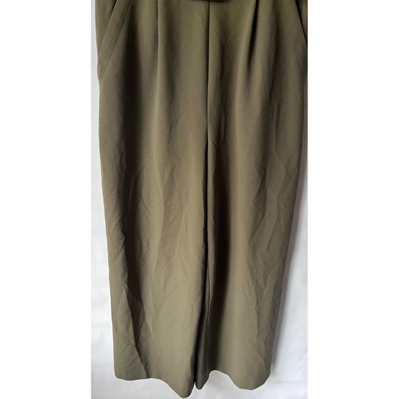 Calvin Klein Olive Green Sleeveless Belted Wide Leg Jumpsuit Women's Size 4 - Picture 3 of 9